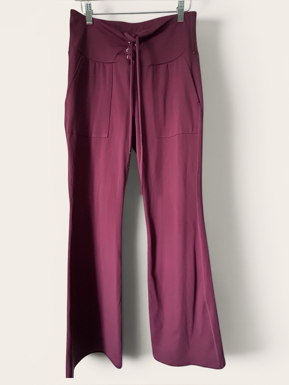 HALARA Women’s Flared Drawstring Pants - BURGUNDY